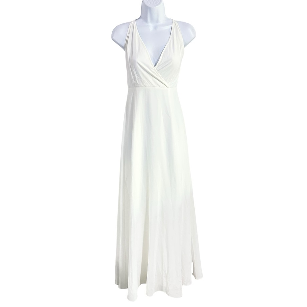 ASOS Design White Sleeveless Lace Up Back Maxi Dress Size 8 - NWT
